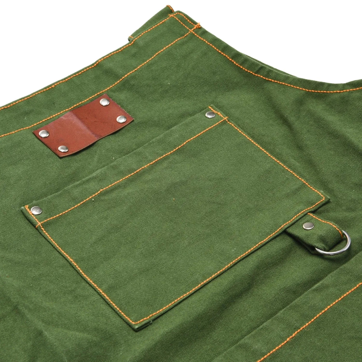 Cross Back Apron with Pockets and Rivets