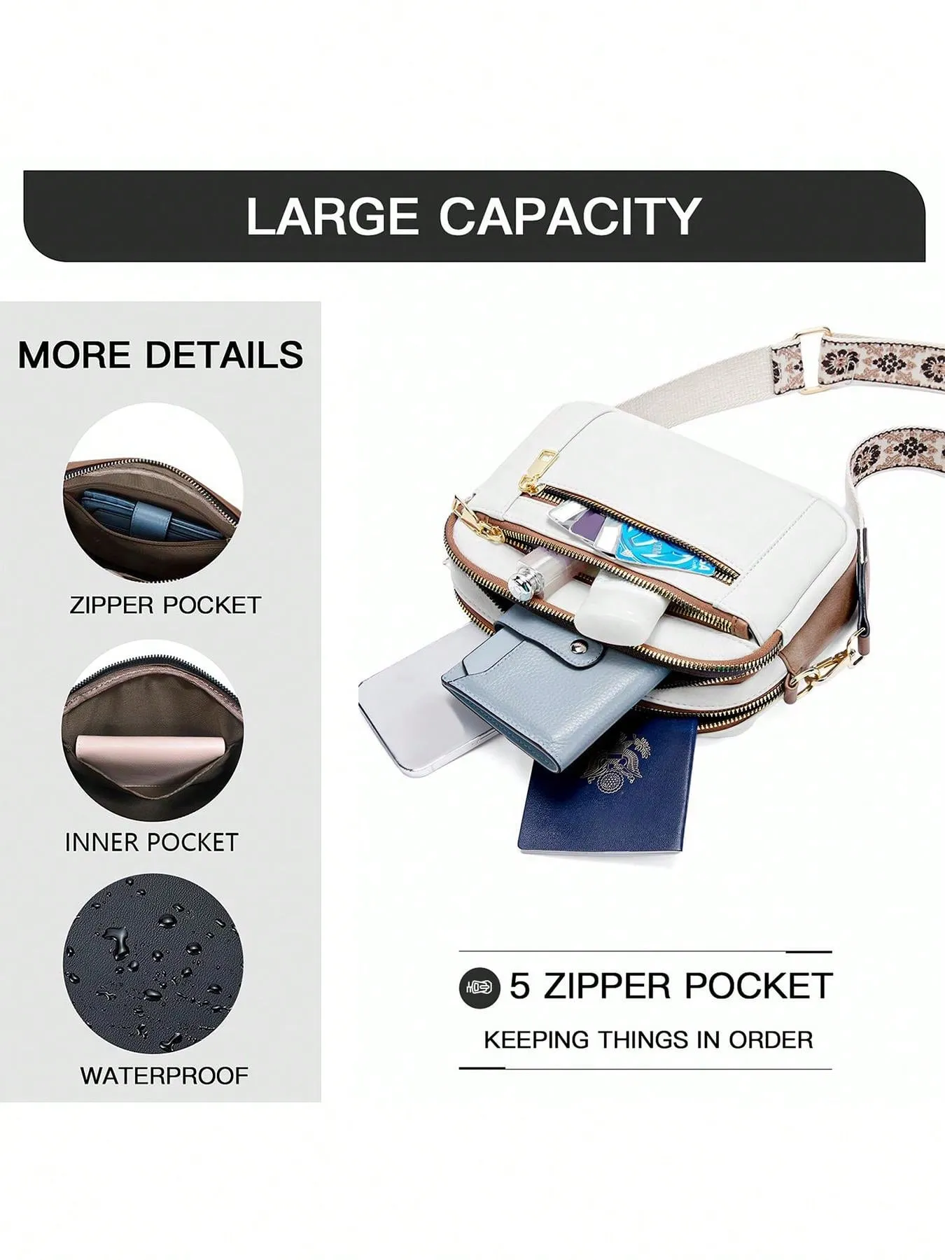 Crossbody Purse For Women Small Crossbody Bags Trendy Vegan Leather With Adjustable Shoulder Strap