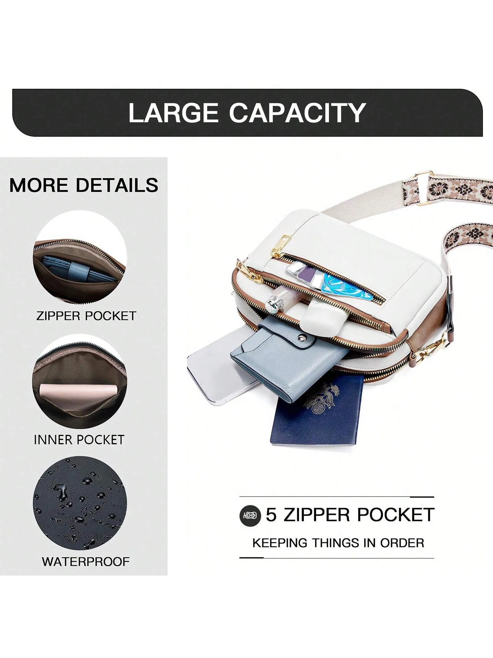 Crossbody Purse For Women Small Crossbody Bags Trendy Vegan Leather With Adjustable Shoulder Strap