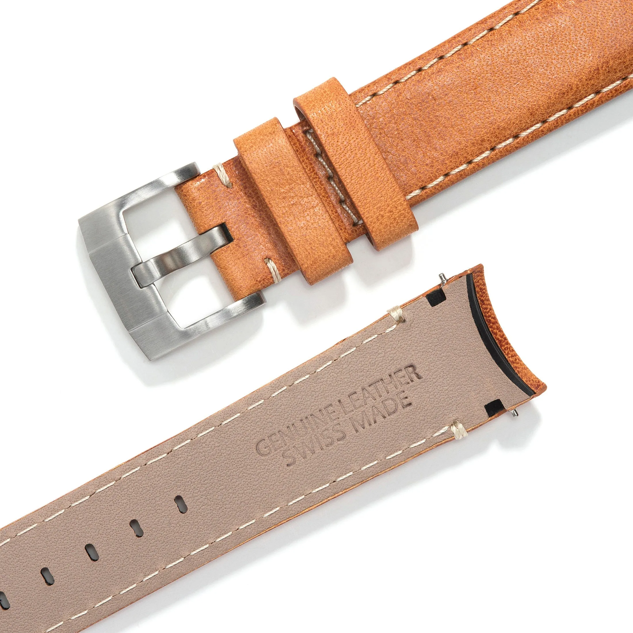 Curved End Leather Strap for Rolex GMT Master I & II with Tang Buckle
