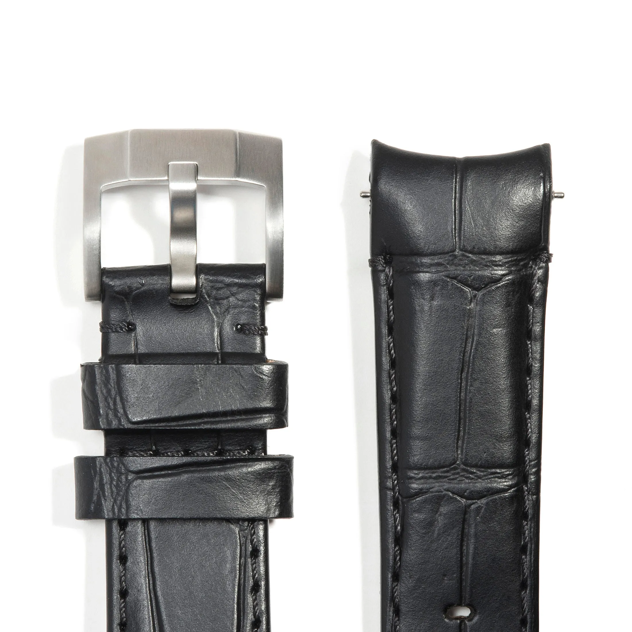 Curved End Leather Strap for Rolex GMT Master I & II with Tang Buckle
