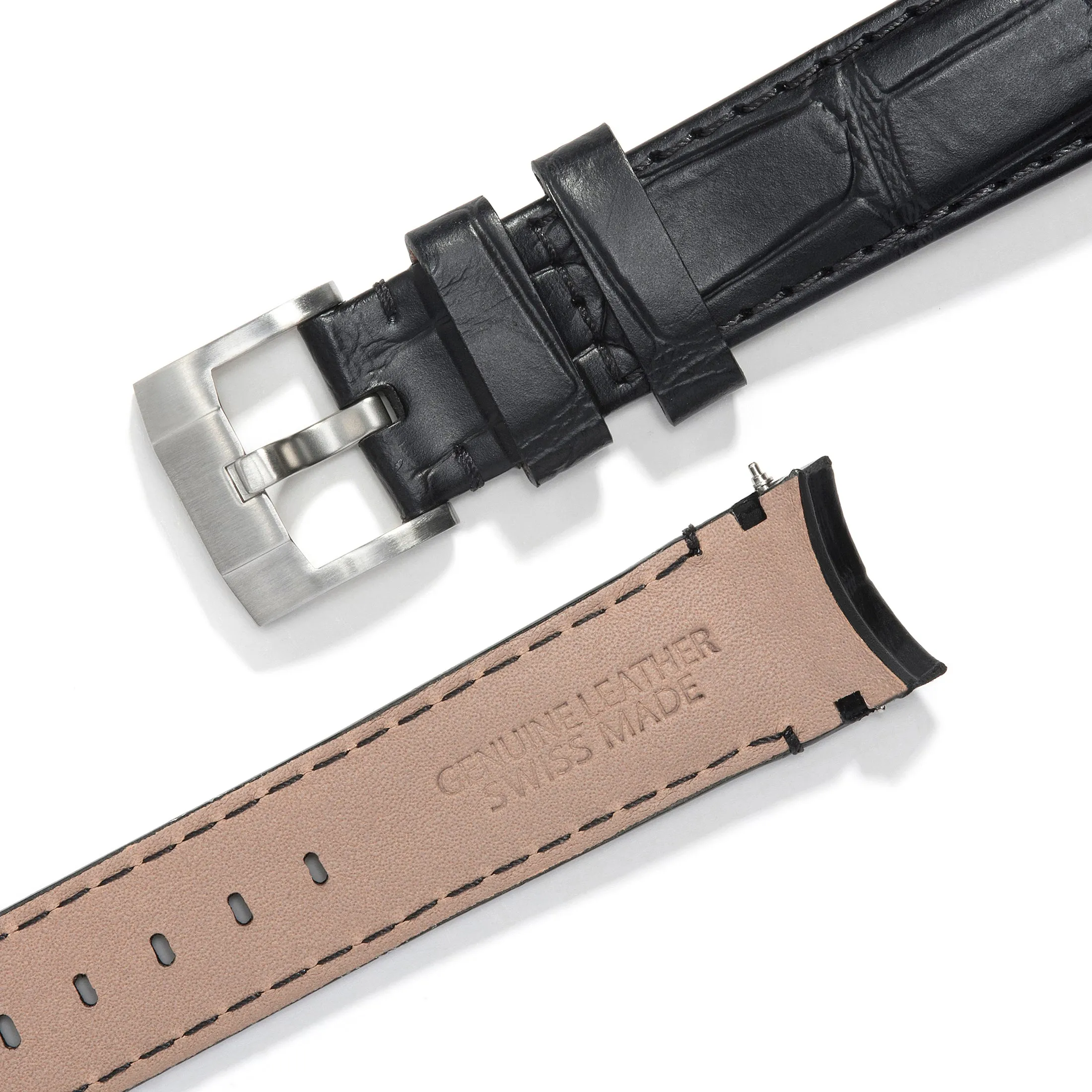 Curved End Leather Strap for Rolex GMT Master I & II with Tang Buckle