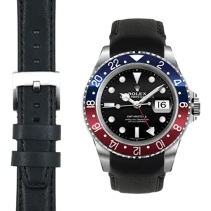 Curved End Leather Strap for Rolex GMT Master I & II with Tang Buckle