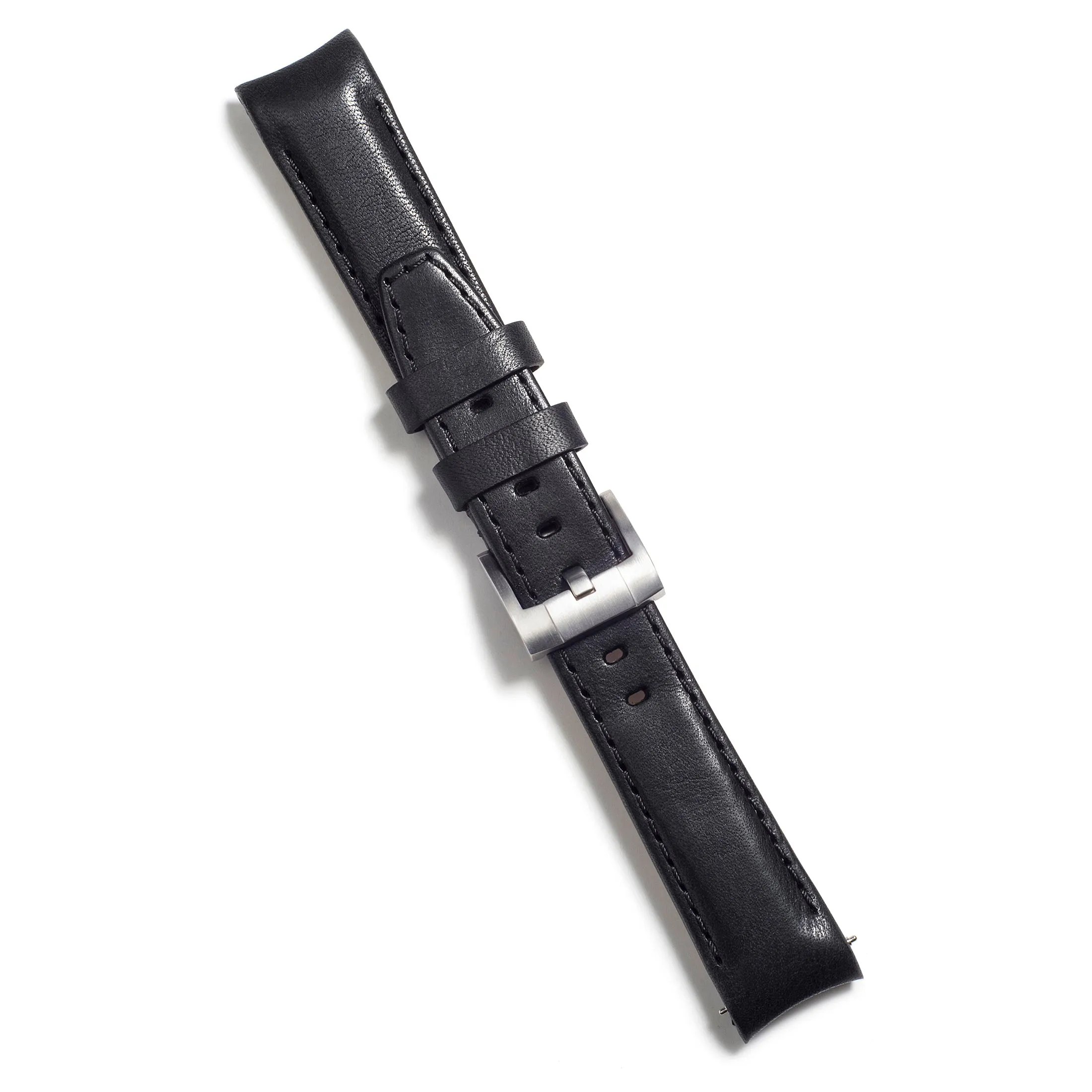 Curved End Leather Strap for Rolex Sub Ceramic No-Date with Tang Buckle