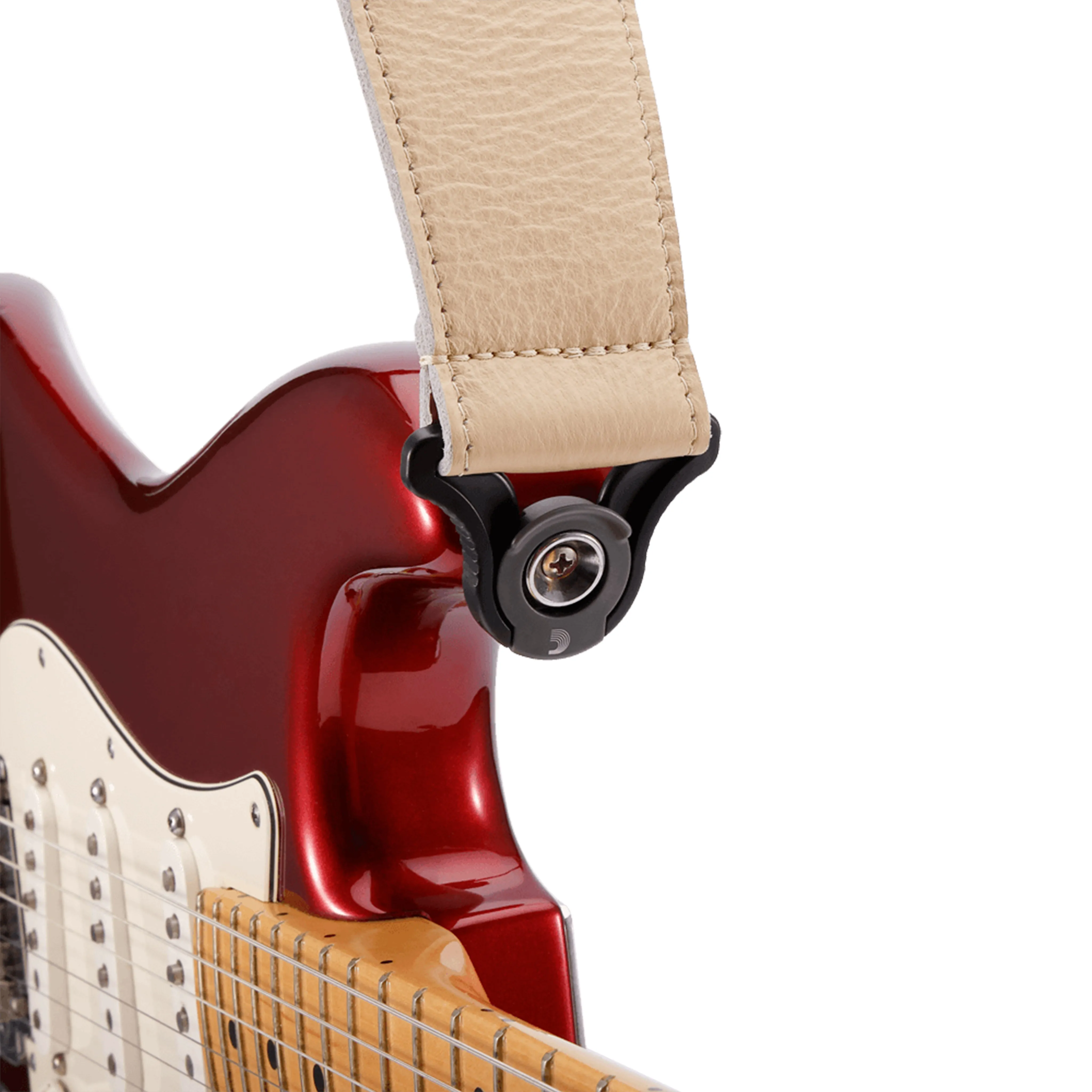 D'Addario 25BAL01 2.5-Inch Comfort Leather Auto-Lock Guitar Strap, Tan