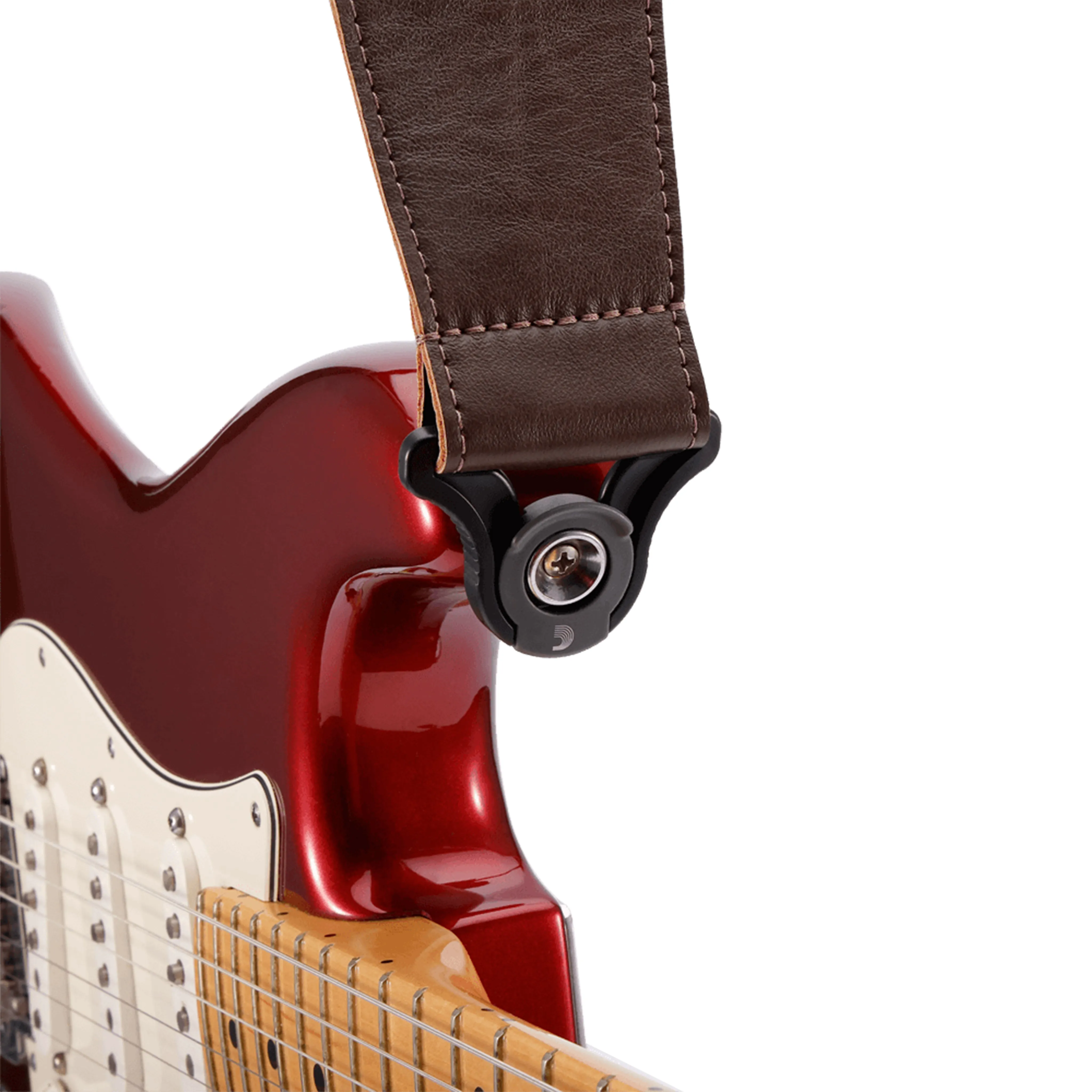 D'Addario 30BAL02 3-Inch Comfort Leather Auto-Lock Guitar Strap, Brown
