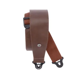 D'Addario 30BAL02 3-Inch Comfort Leather Auto-Lock Guitar Strap, Brown