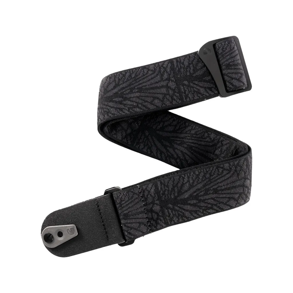 D'Addario 50TB02-RL 50mm Woven Guitar Strap w/Pad Lock, Lightning Black Tubular