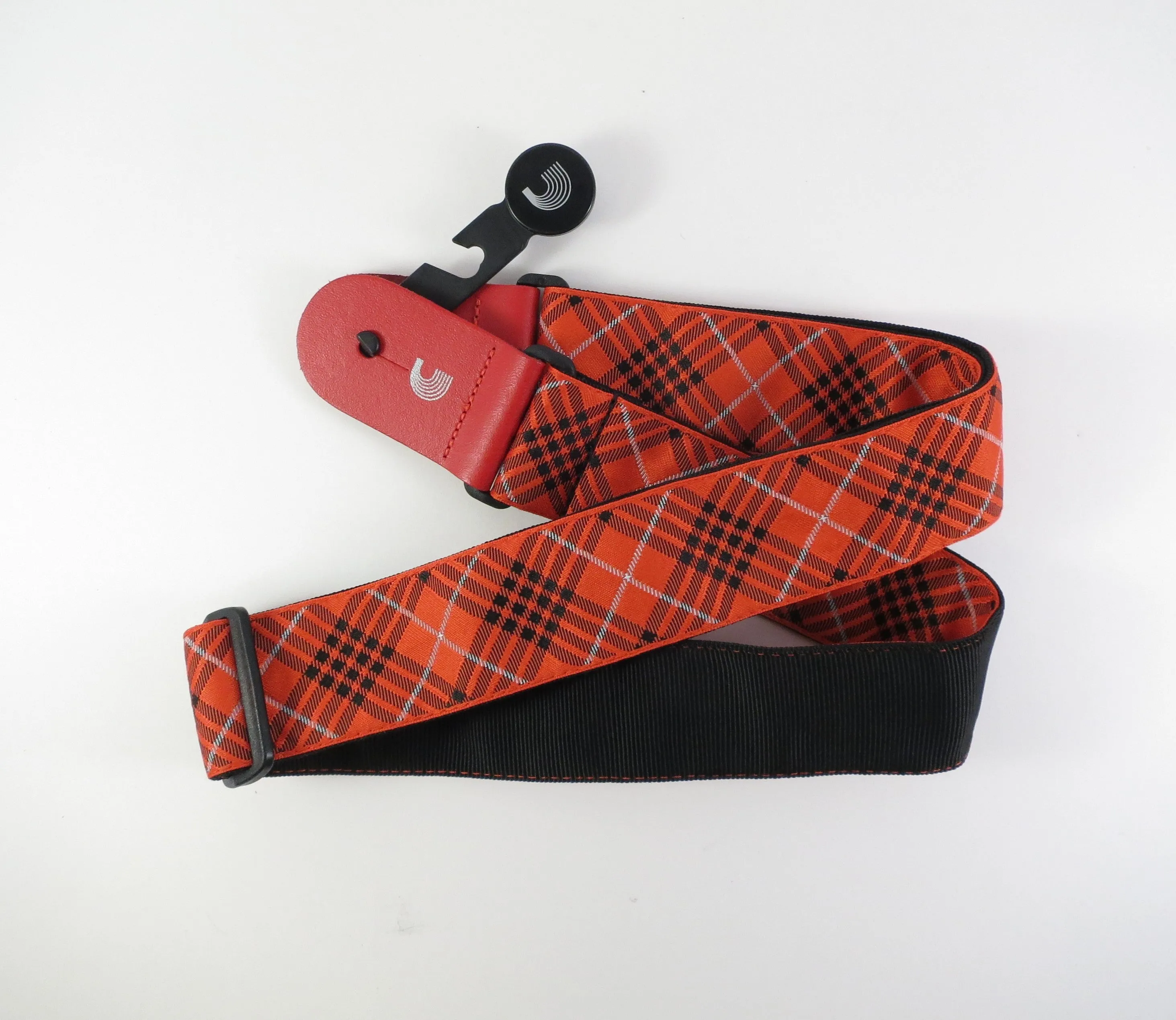 D'Addario Guitar Strap, 2" Tartan Rd & BK
