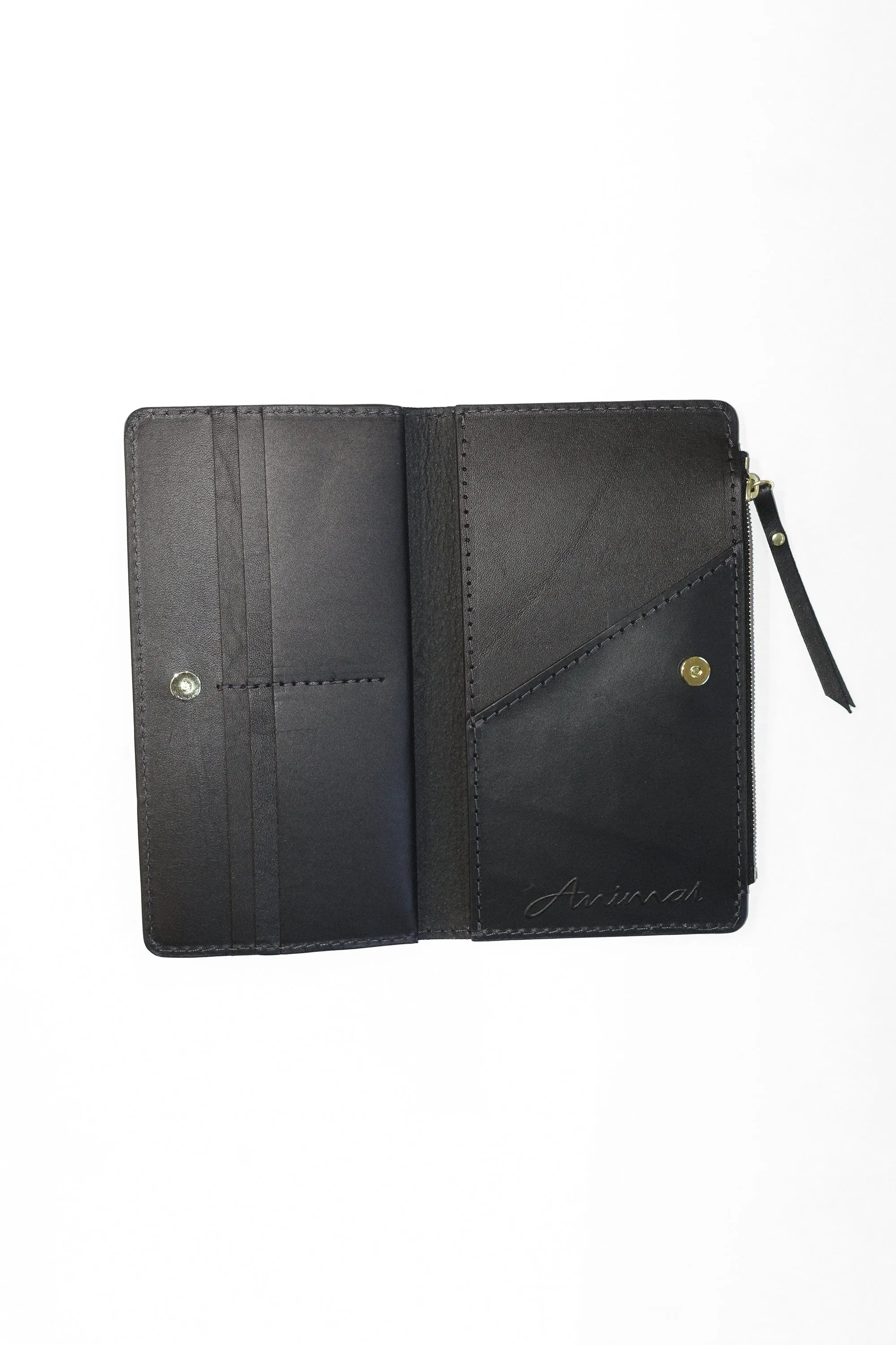Deep Diver Zip Wallet in Black