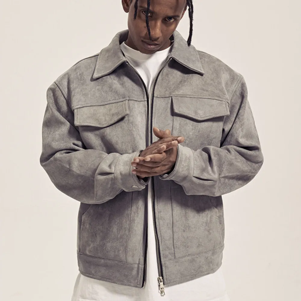 Deerskin Velvet Thickened Zipper Jacket