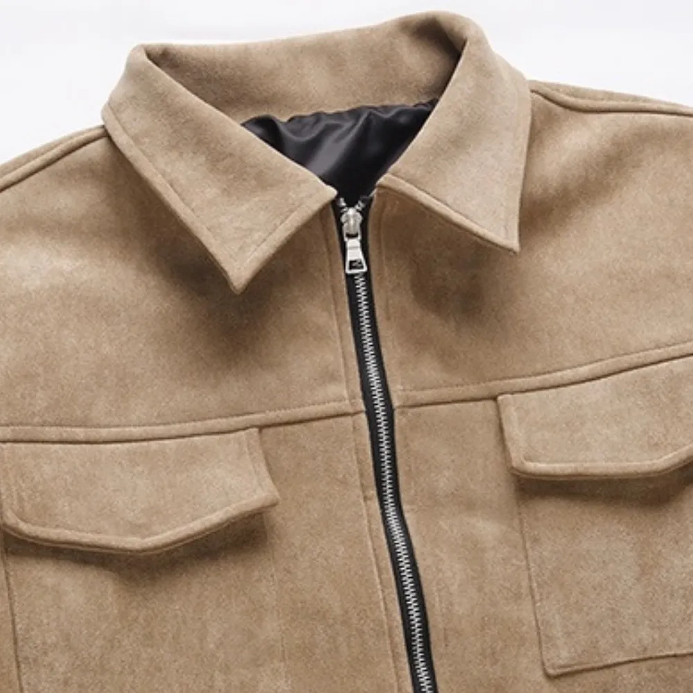 Deerskin Velvet Thickened Zipper Jacket