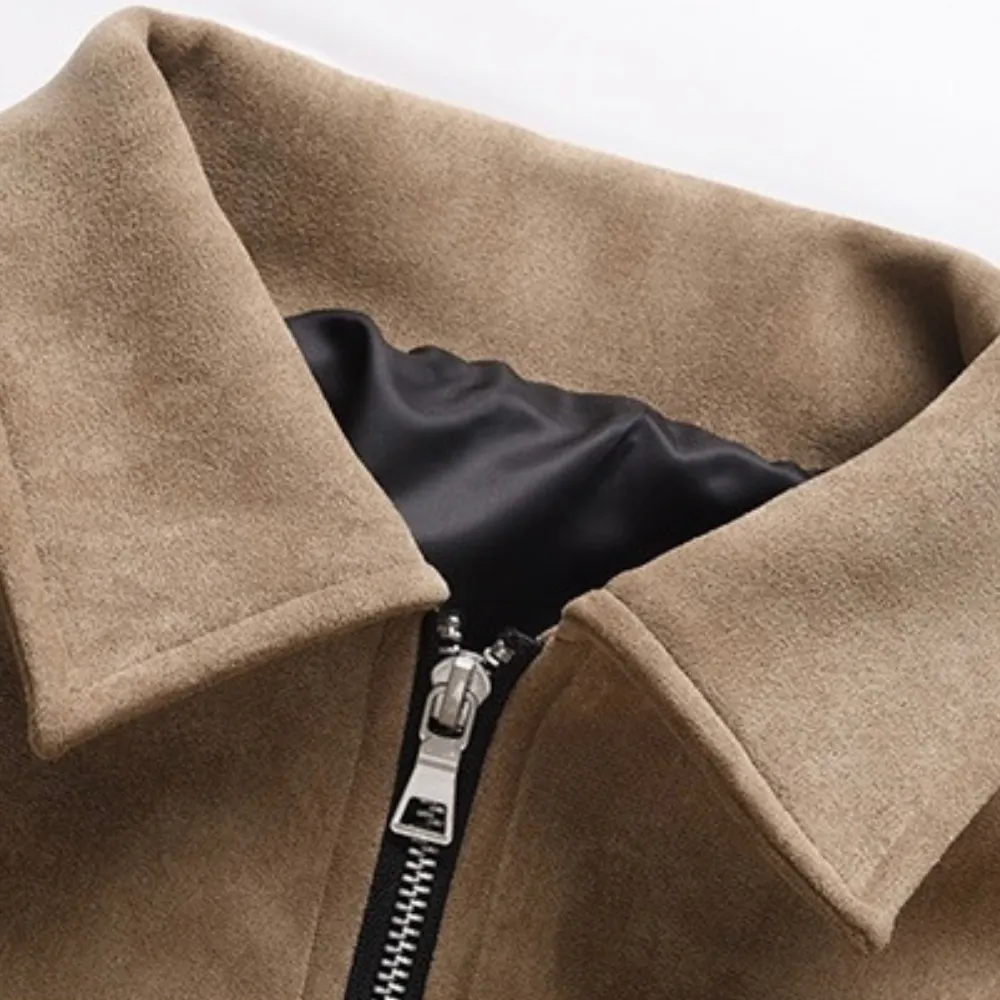 Deerskin Velvet Thickened Zipper Jacket