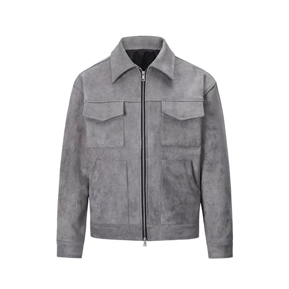 Deerskin Velvet Thickened Zipper Jacket