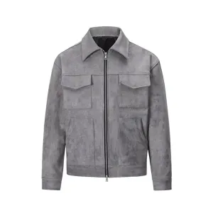 Deerskin Velvet Thickened Zipper Jacket