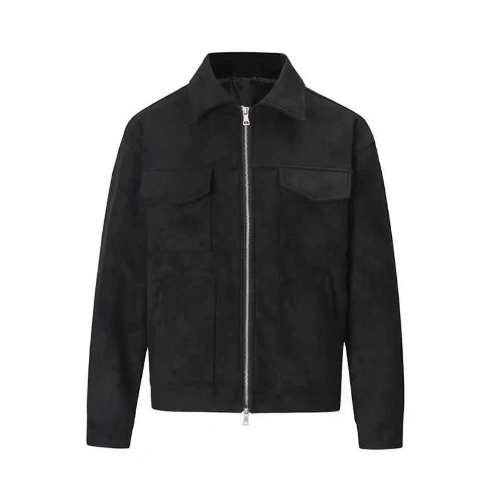 Deerskin Velvet Thickened Zipper Jacket