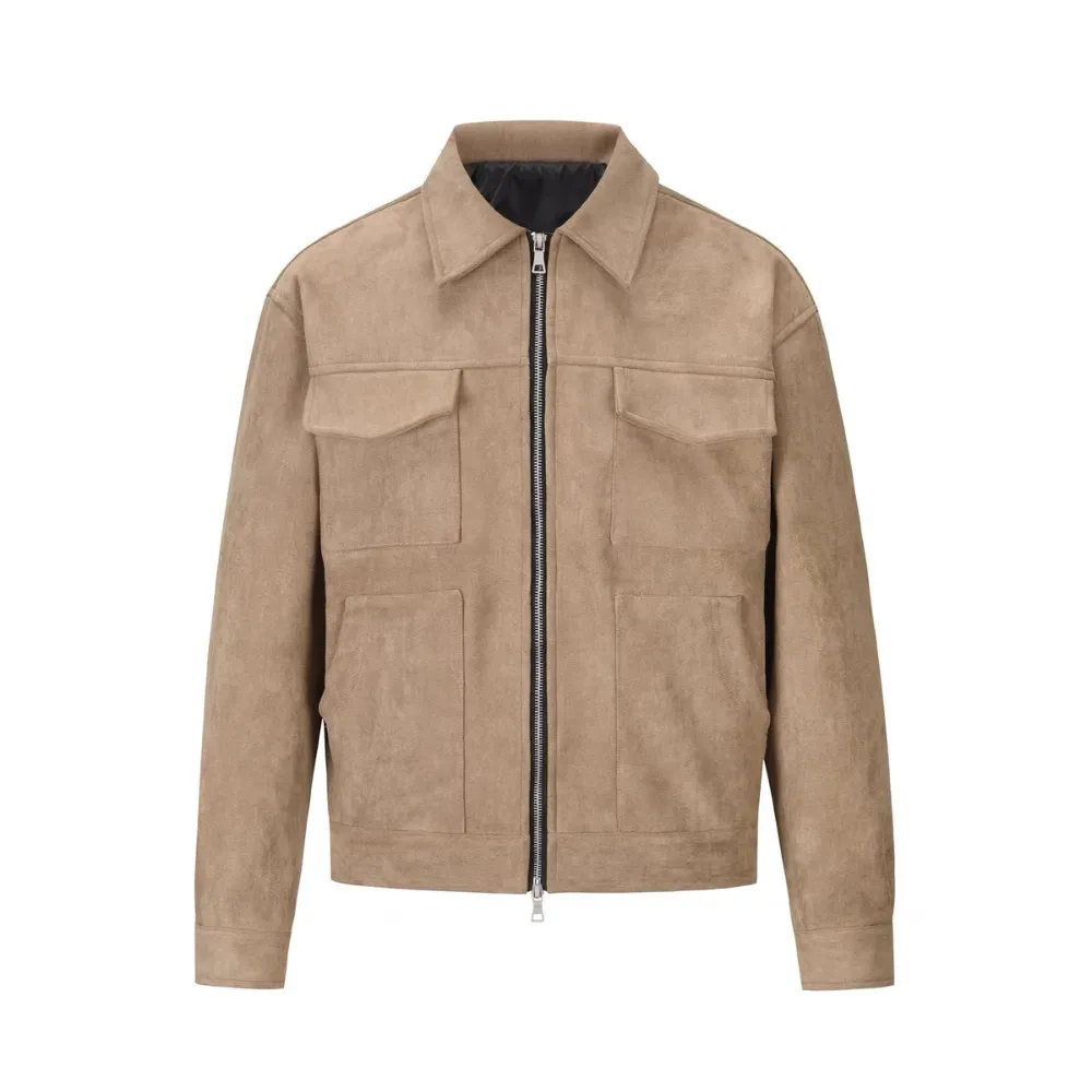 Deerskin Velvet Thickened Zipper Jacket