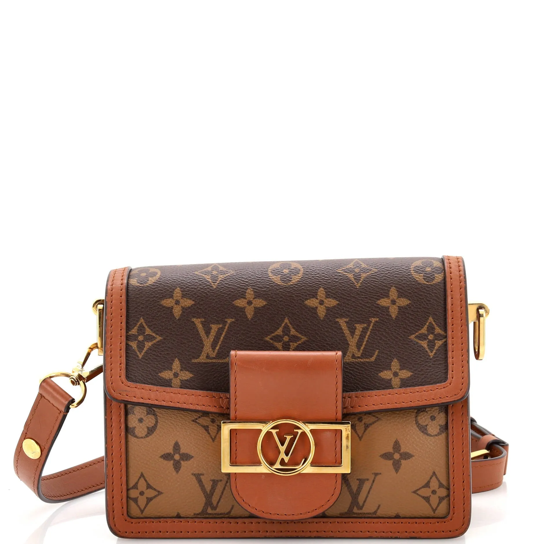 Designer Dauphine Shoulder Bag Reverse Monogram Canvas Mini