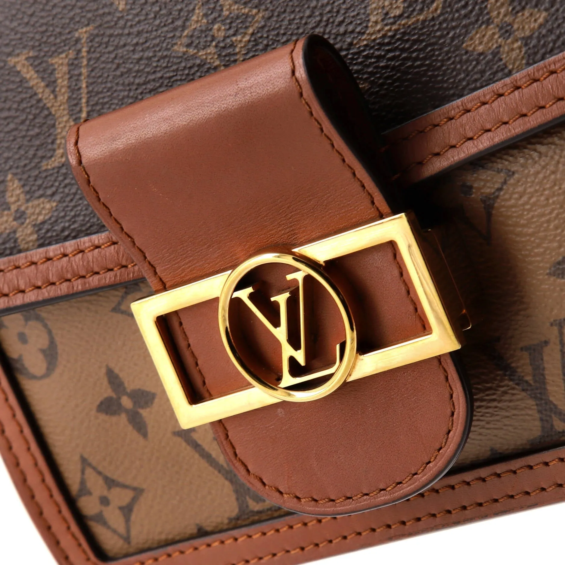 Designer Dauphine Shoulder Bag Reverse Monogram Canvas Mini