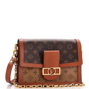 Designer Dauphine Shoulder Bag Reverse Monogram Canvas MM