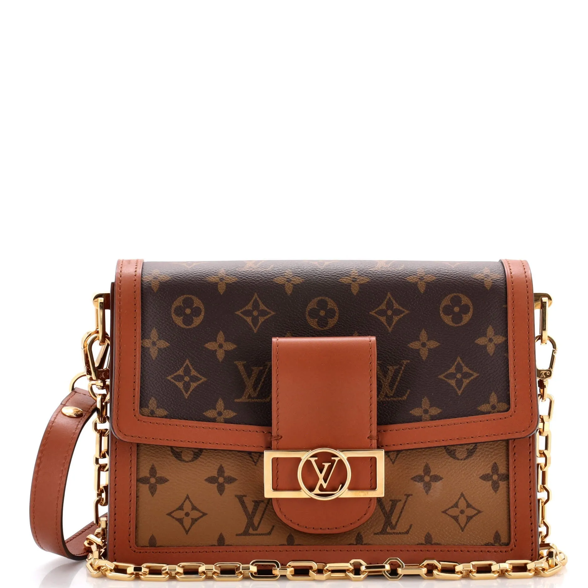 Designer Dauphine Shoulder Bag Reverse Monogram Canvas MM