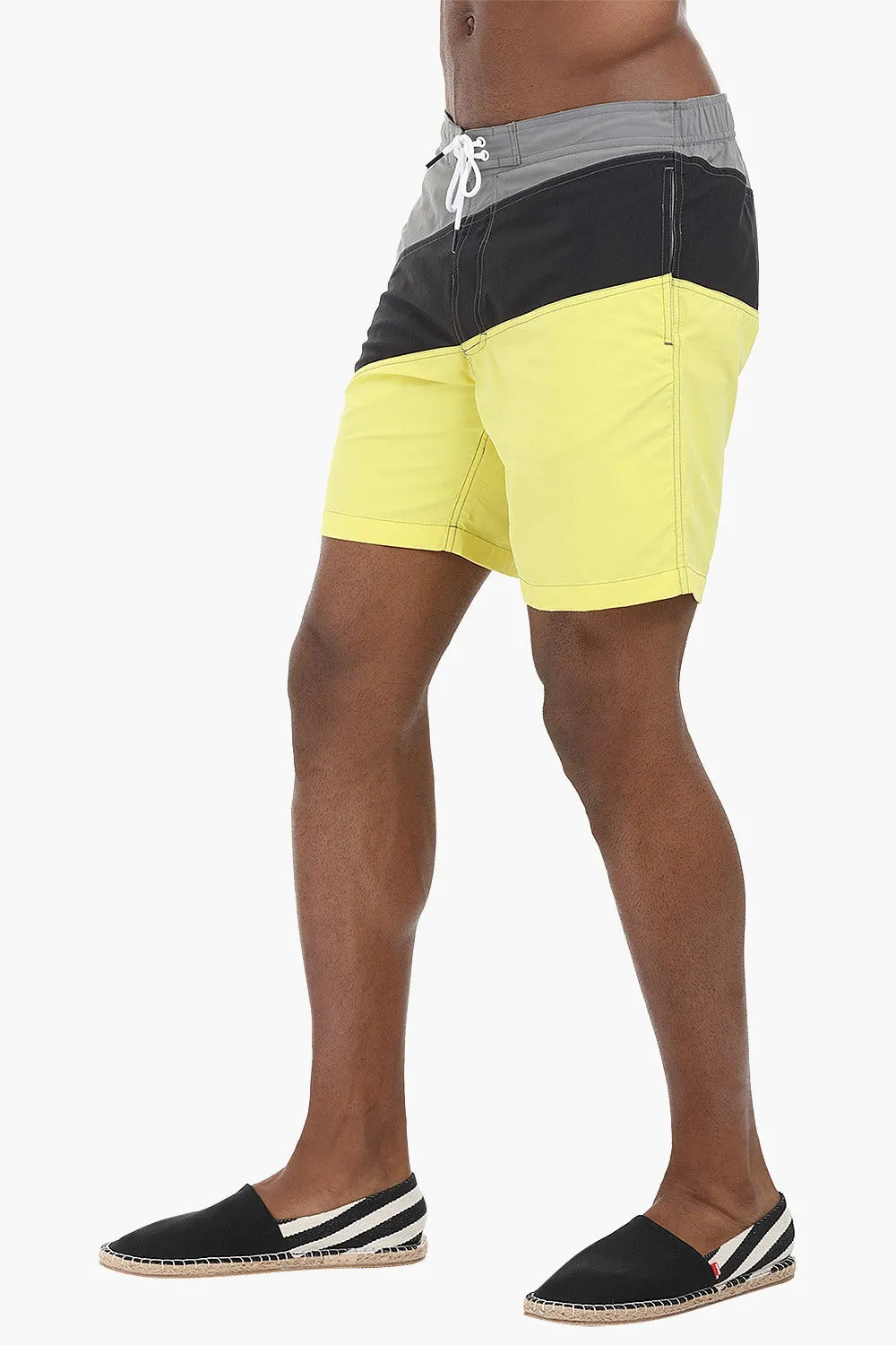 Diagonal Colorblock Swimshorts
