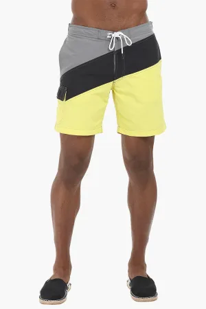 Diagonal Colorblock Swimshorts