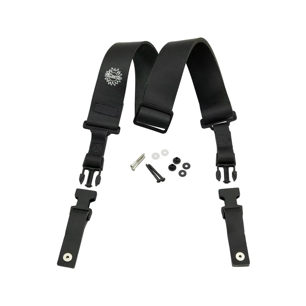 DiMarzio DD2420BK Custom Italian Leather ClipLock Guitar Strap, Black