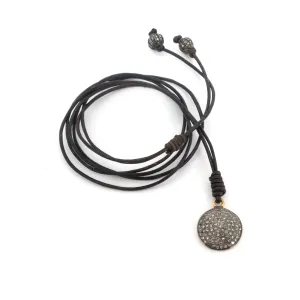 Disk Leather Necklace