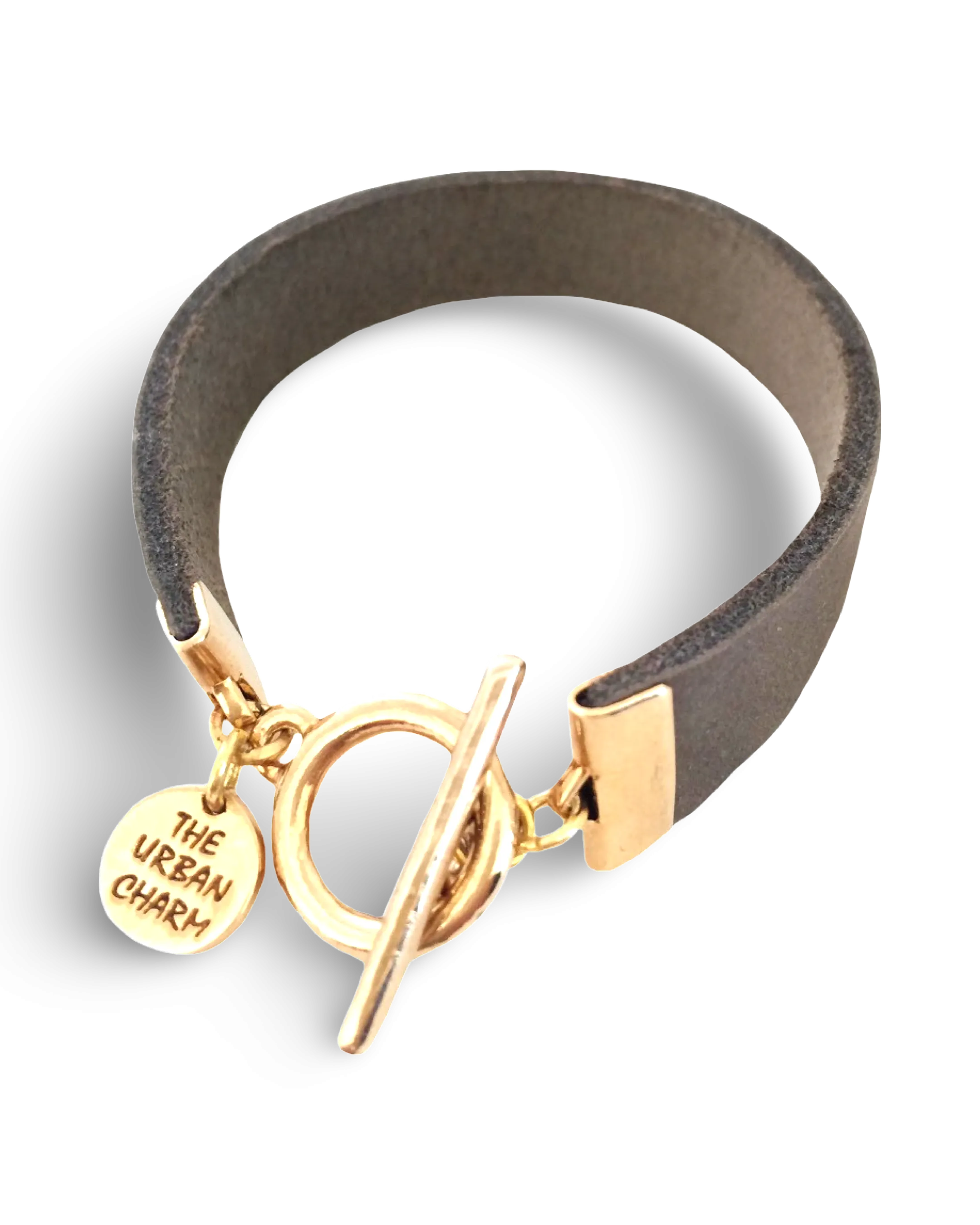 Distressed Gray Leather Color Band Bracelet by The Urban Charm