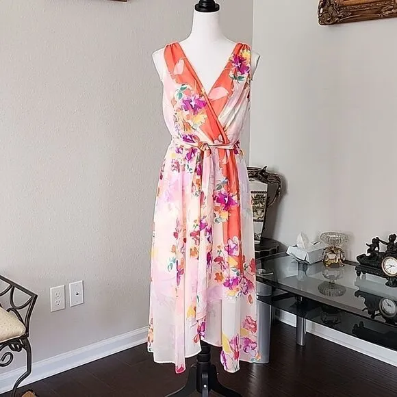 DKNY Floral Sleeveless Dress