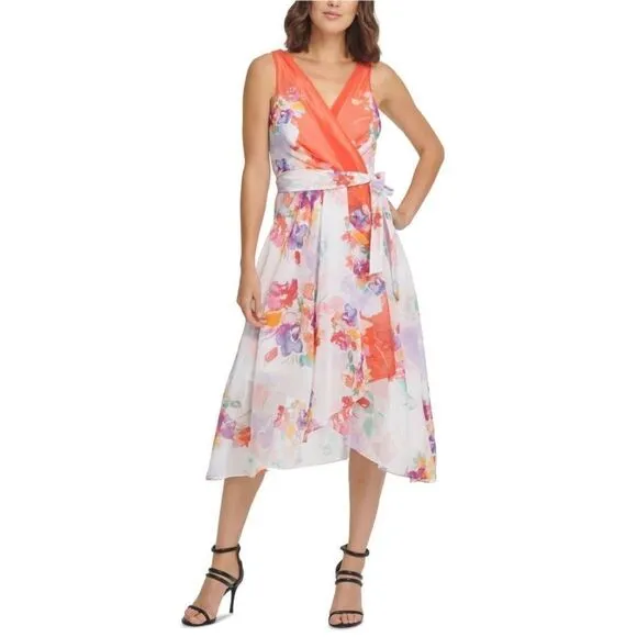 DKNY Floral Sleeveless Dress