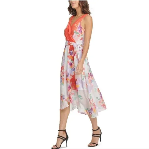DKNY Floral Sleeveless Dress