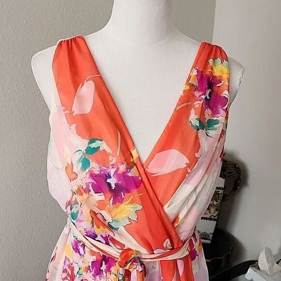 DKNY Floral Sleeveless Dress