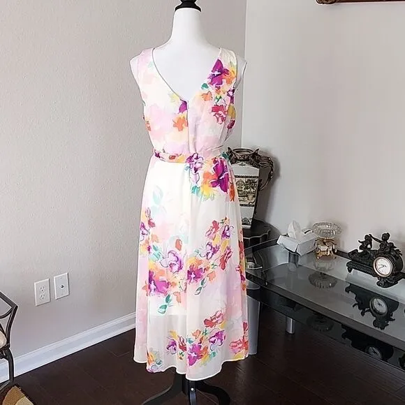 DKNY Floral Sleeveless Dress
