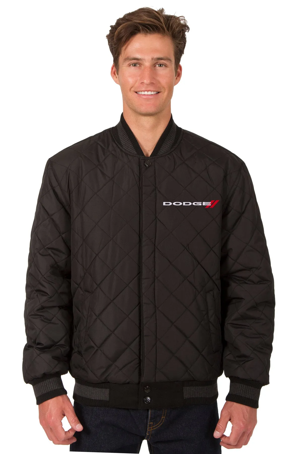 Dodge Reversible Wool and Leather Jacket