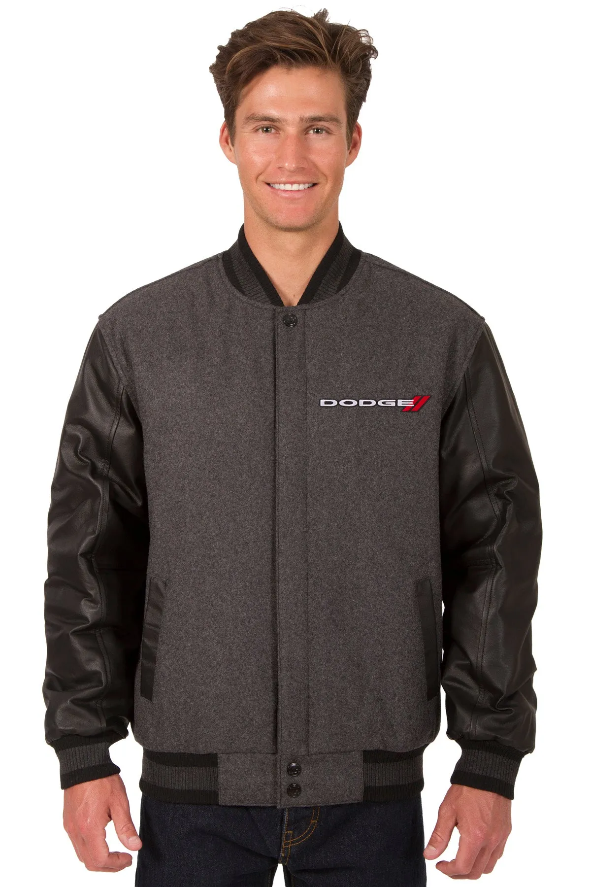 Dodge Reversible Wool and Leather Jacket