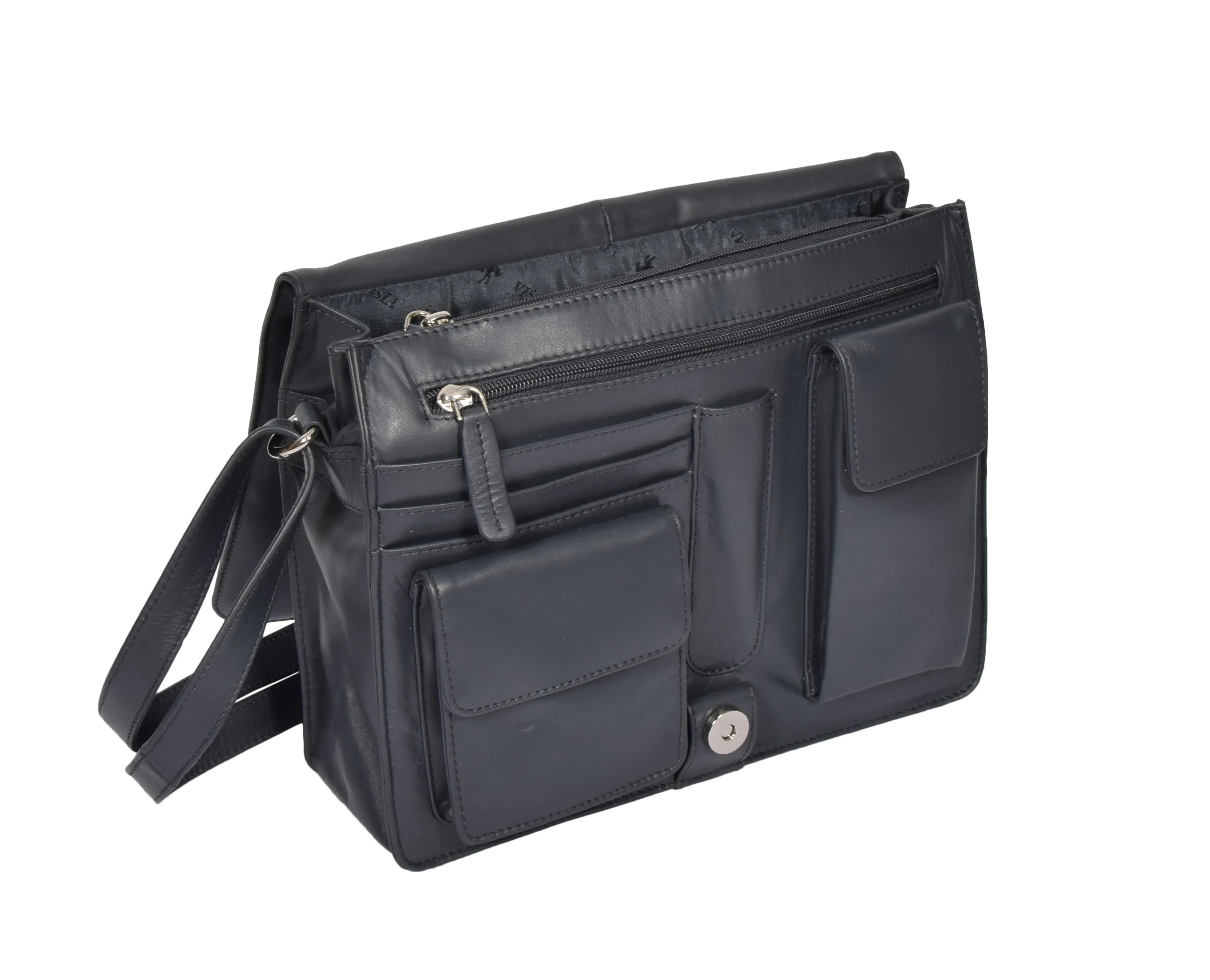 DR363 Women's Leather Cross Body Bag Navy