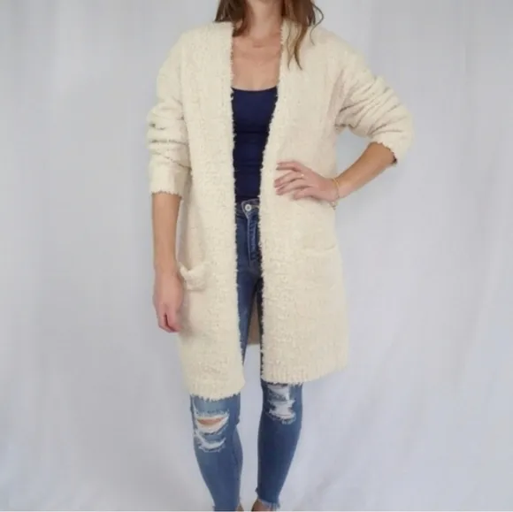 Dress Forum Cream Open Front Cardigan