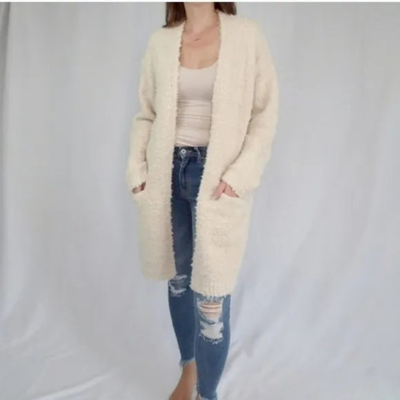 Dress Forum Cream Open Front Cardigan