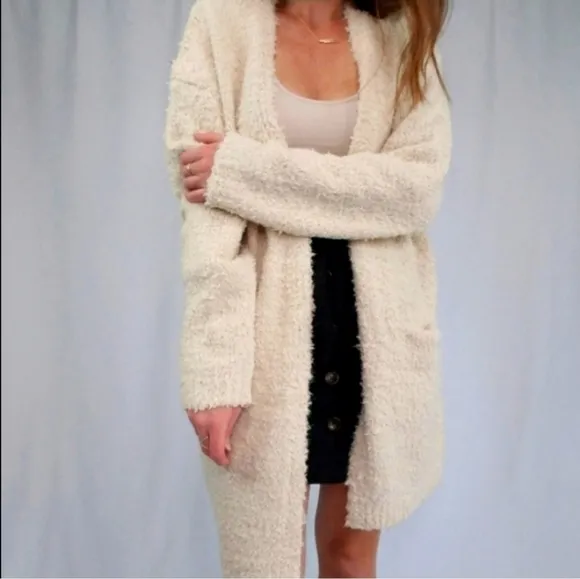 Dress Forum Cream Open Front Cardigan