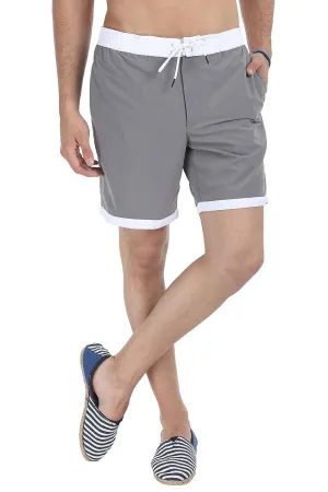 Dual Color Block Nylon Swim Shorts