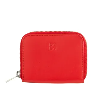 DUDU Portamonete Men's Woman Piccolo Pocket in Colored Leather with zipper, Card holder pockets, compact wallet