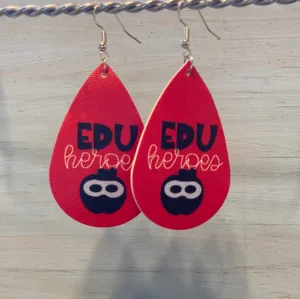 Edu Heroes Faux Leather Earrings