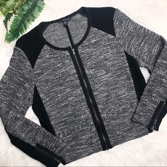 Eileen Fisher Tweed Zippered Jacket Small