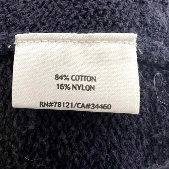 EILEEN FISHER Women's Organic Cotton Grandpa Cardigan Sweater Pockets Navy XL