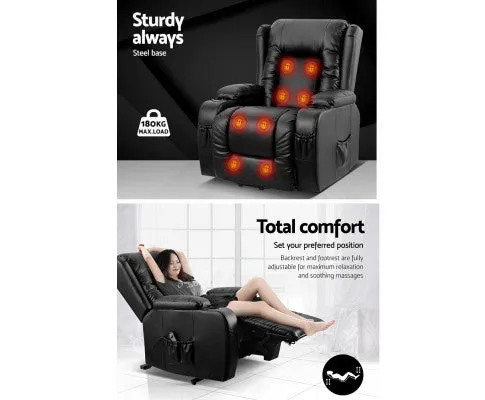 Electric Recliner Chair Lift Heated Massage Chairs Lounge Sofa Leather
