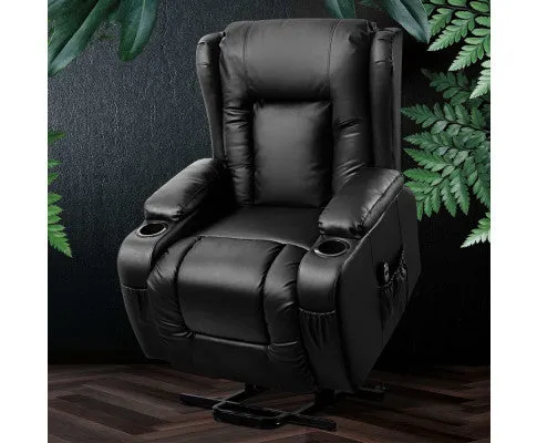 Electric Recliner Chair Lift Heated Massage Chairs Lounge Sofa Leather