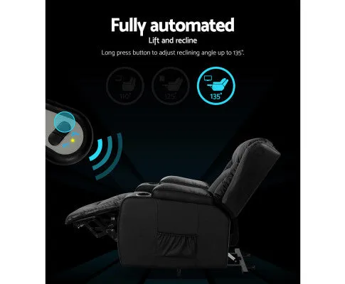 Electric Recliner Chair Lift Heated Massage Chairs Lounge Sofa Leather