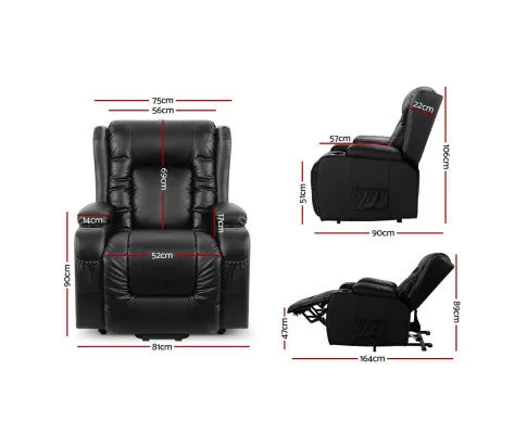 Electric Recliner Chair Lift Heated Massage Chairs Lounge Sofa Leather
